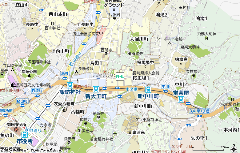 秋山コンタクト付近の地図